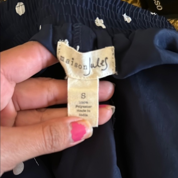 Maison & Jules Navy & White Polka Dot Women's Skirt Size S - Picture 3 of 5